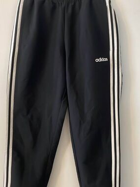 adidas Black Track Pants with White Stripes